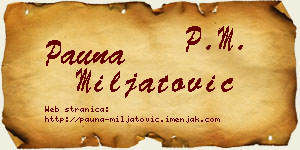 Pauna Miljatović vizit kartica